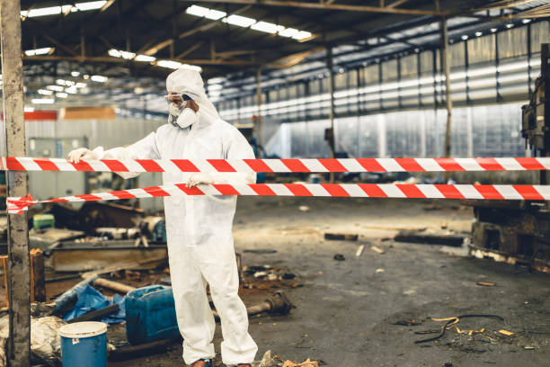 Professional Biohazard Cleanup technician working in Commerce, CA